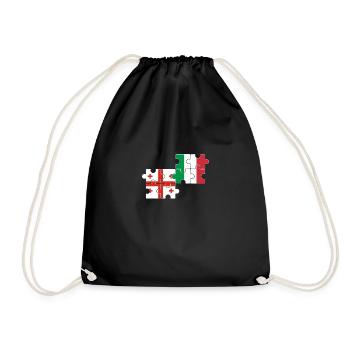 Géorgie Italie Drapeau Italien Géorgien - Sac de sport léger - noir - Devant