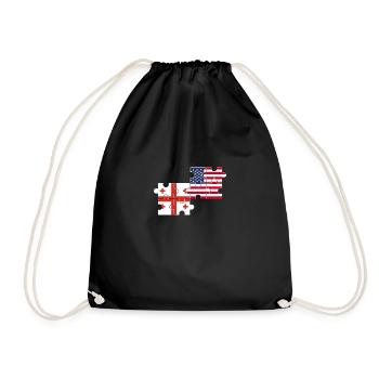 Georgia USA Flag American Georgian - Drawstring Bag - black - Front