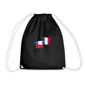 Chile Frankreich Flagge Französisch Chilene - Turnbeutel - Schwarz - Vorne