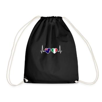 Îles Caïmans Italie Vintage Heartbeat Flag - Sac de sport léger - noir - Devant