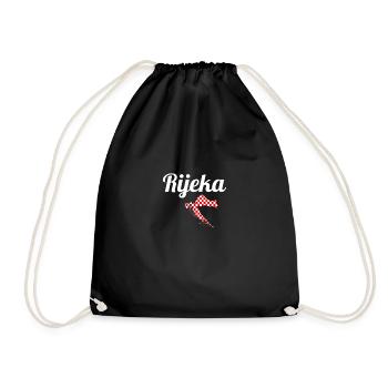 Rijeka Map Croatia Croatian flag Croatian - Drawstring Bag - black - Front