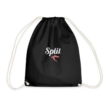 Split Vintage Carte Croatie Drapeau croate - Sac de sport léger - noir - Devant