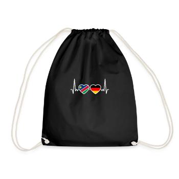 Namibie Allemagne Heartbeat Flag Namibiens - Sac de sport léger - noir - Devant