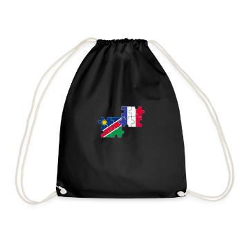 Namibia Frankreich Flagge Französisch Namibier - Turnbeutel - Schwarz - Vorne