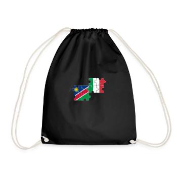 Namibia Italien Flagge Italienisch Namibier - Turnbeutel - Schwarz - Vorne