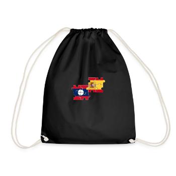 Laos Espagne Drapeau Espagnol Laotien - Sac de sport léger - noir - Devant