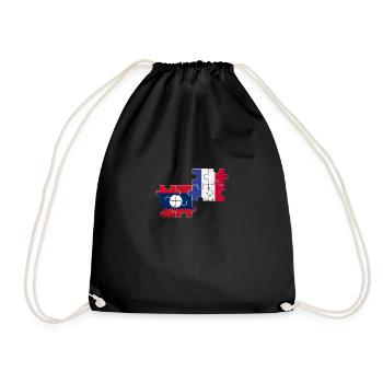 Laos France Vintage Flag Laotien Français - Sac de sport léger - noir - Devant