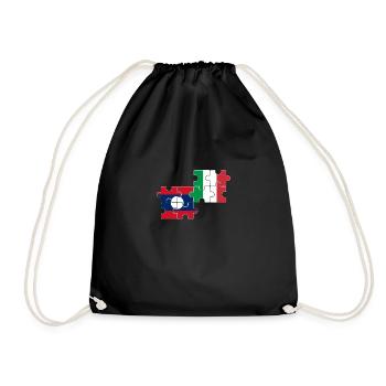 Laos Italie Drapeau Laotien italien - Sac de sport léger - noir - Devant