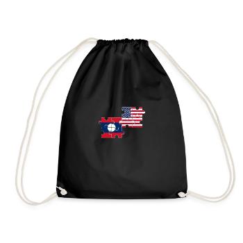 Laos USA Flag Laotien américain - Sac de sport léger - noir - Devant