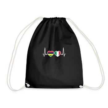 Maurice Italie Heartbeat Flag Mauricien - Sac de sport léger - noir - Devant