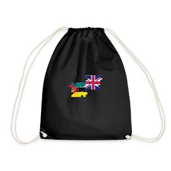 Mozambique UK flag British Mozambican - Drawstring Bag - black - Front