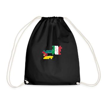Mozambique Italy flag Italian Mozambican - Drawstring Bag - black - Front