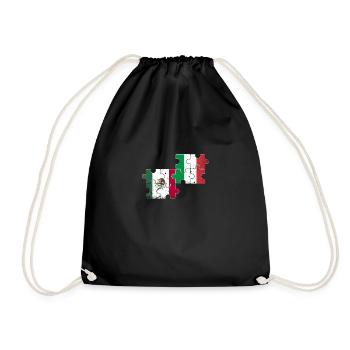 Mexico Italy Vintage Flag Mexicans - Drawstring Bag - black - Front