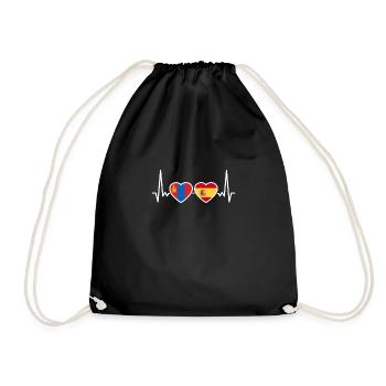 Mongolie Espagne Heartbeat Flag Mongolis - Sac de sport léger - noir - Devant