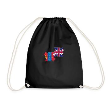 Mongolie Royaume-Uni Vintage Flag Brit Mongol - Sac de sport léger - noir - Devant