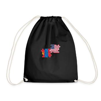 Mongolie USA Drapeau Mongol américain - Sac de sport léger - noir - Devant