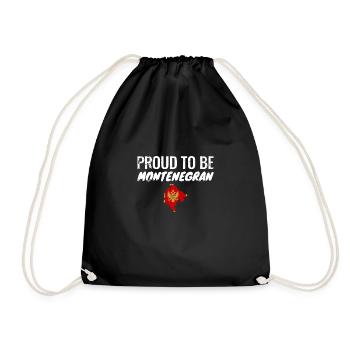 Proud To Be Montenegran Vintage Map Flag - Drawstring Bag - black - Front