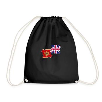 Montenegro UK Flag British Montenegrin - Drawstring Bag - black - Front