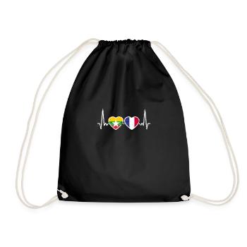 Myanmar France Vintage Heartbeat Flag - Sac de sport léger - noir - Devant