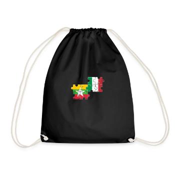 Myanmar Italy Vintage Flag Myanmare - Drawstring Bag - black - Front