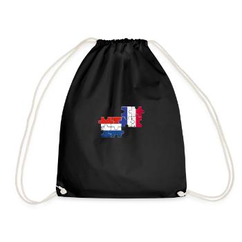 Niederlande Frankreich Vintage Flagge Niederländer - Turnbeutel - Schwarz - Vorne