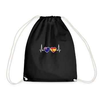 Nouvelle-Zélande Espagne Vintage Heartbeat Flag - Sac de sport léger - noir - Devant