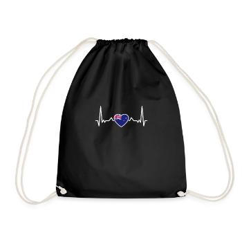 Drapeau Heartbeat de Nouvelle-Zélande Néo-Zélandais - Sac de sport léger - noir - Devant