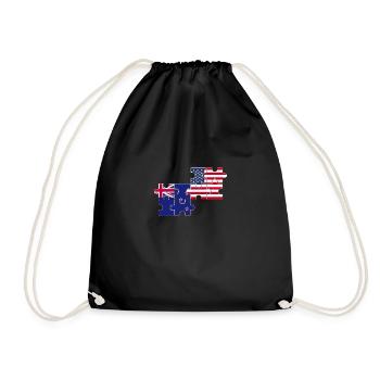 Neuseeland USA Flagge Amerikaner Neuseeländer - Turnbeutel - Schwarz - Vorne