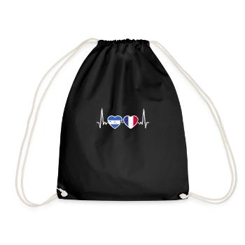 Nicaragua France Vintage Heartbeat Flag - Sac de sport léger - noir - Devant