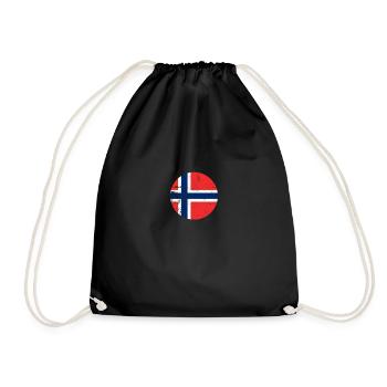 Norway Vintage Norwegian Flag Norwegian - Drawstring Bag - black - Front