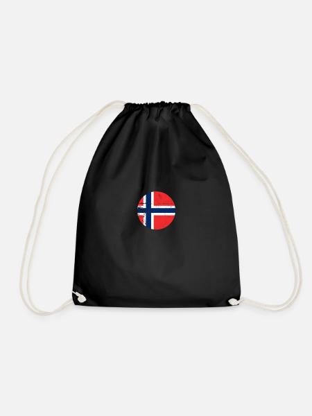 Norwegen Vintage Norwegische Flagge Norweger - Turnbeutel - Schwarz