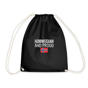 Norvégien et fier drapeau norvégien vintage - Sac de sport léger - noir - Devant