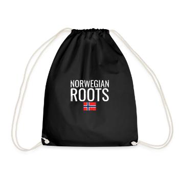 Racines norvégiennes Vintage Norvège Drapeau norvégien - Sac de sport léger - noir - Devant