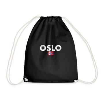 Oslo Vintage Norvège Drapeau norvégien Norvégien - Sac de sport léger - noir - Devant