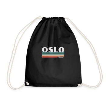 Oslo Norvège Rétro Norvège Norvégien Norvégien - Sac de sport léger - noir - Devant