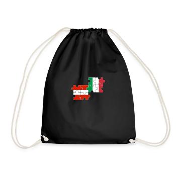 Austria Italy Flag Italian Austrian - Drawstring Bag - black - Front