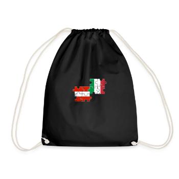 Austria Italy Vintage Flag Austrian - Drawstring Bag - black - Front