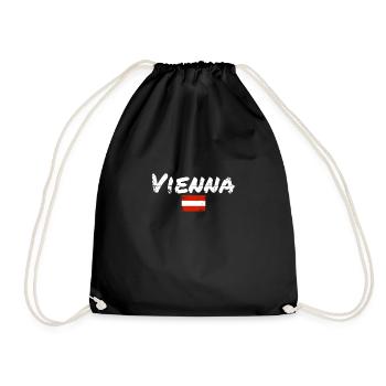 Vienna Austria Vintage Flag Austrian - Drawstring Bag - black - Front