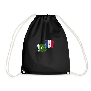 Pakistan France Vintage Flag Pakistani - Drawstring Bag - black - Front