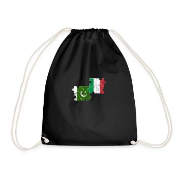 Pakistan Italy Vintage Flag Pakistani - Drawstring Bag - black - Front