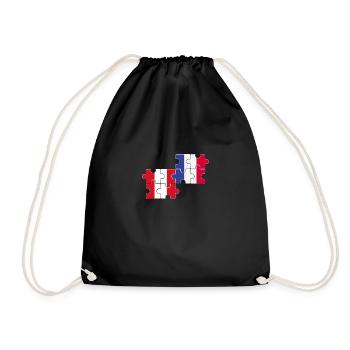 Drapeau du Pérou France Drapeau de la France Péruvien - Sac de sport léger - noir - Devant