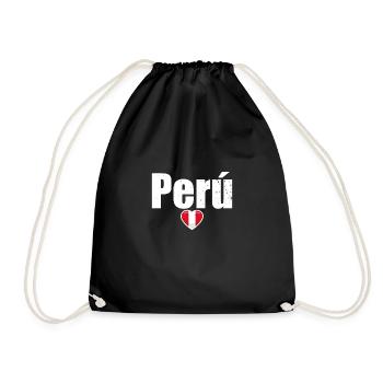 Coeur du Pérou Vintage drapeau péruvien péruvien - Sac de sport léger - noir - Devant
