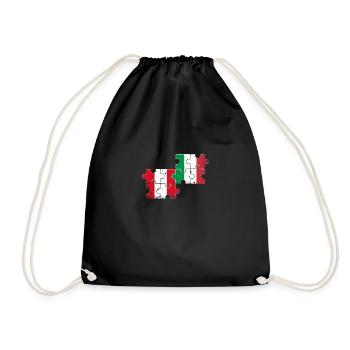 Pérou Italie Vintage drapeau italien péruvien - Sac de sport léger - noir - Devant