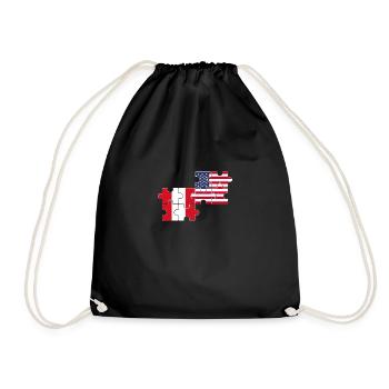 Peru USA Flag American Peruvian - Drawstring Bag - black - Front