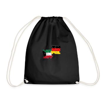 Kuwait Deutschland Vintage Flagge Deutsch Kuwaiter - Turnbeutel - Schwarz - Vorne