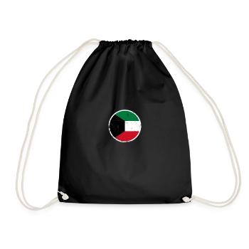 Kuwait Vintage Kuwaitische Flagge Kuwaiter - Turnbeutel - Schwarz - Vorne