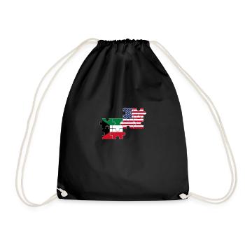 Kuwait USA Flagge Amerikanisch Kuwaitisch - Turnbeutel - Schwarz - Vorne