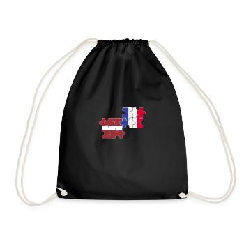 Latvia France Flag French Latvian - Drawstring Bag - black - Front