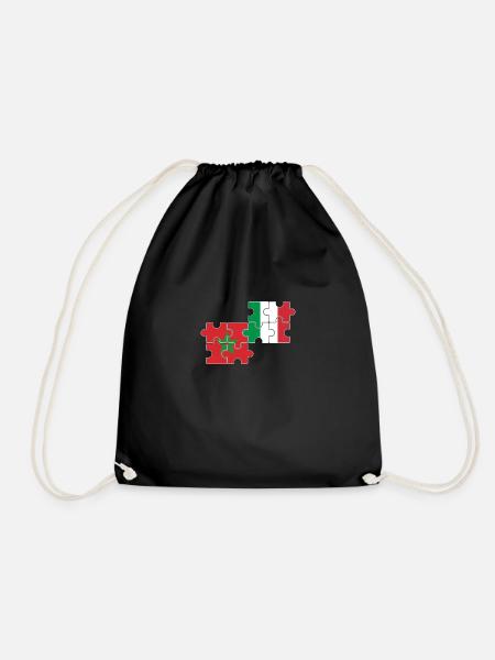 Marokko Italien Flagge Italienisch Marokkaner - Turnbeutel - Schwarz