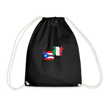 Puerto Rico Italy Flag Puerto Rican - Drawstring Bag - black - Front